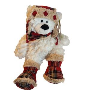 Plush Teddy Bear Plaid Winter Gear 3 & Up Soft Cuddly Companion St Jude